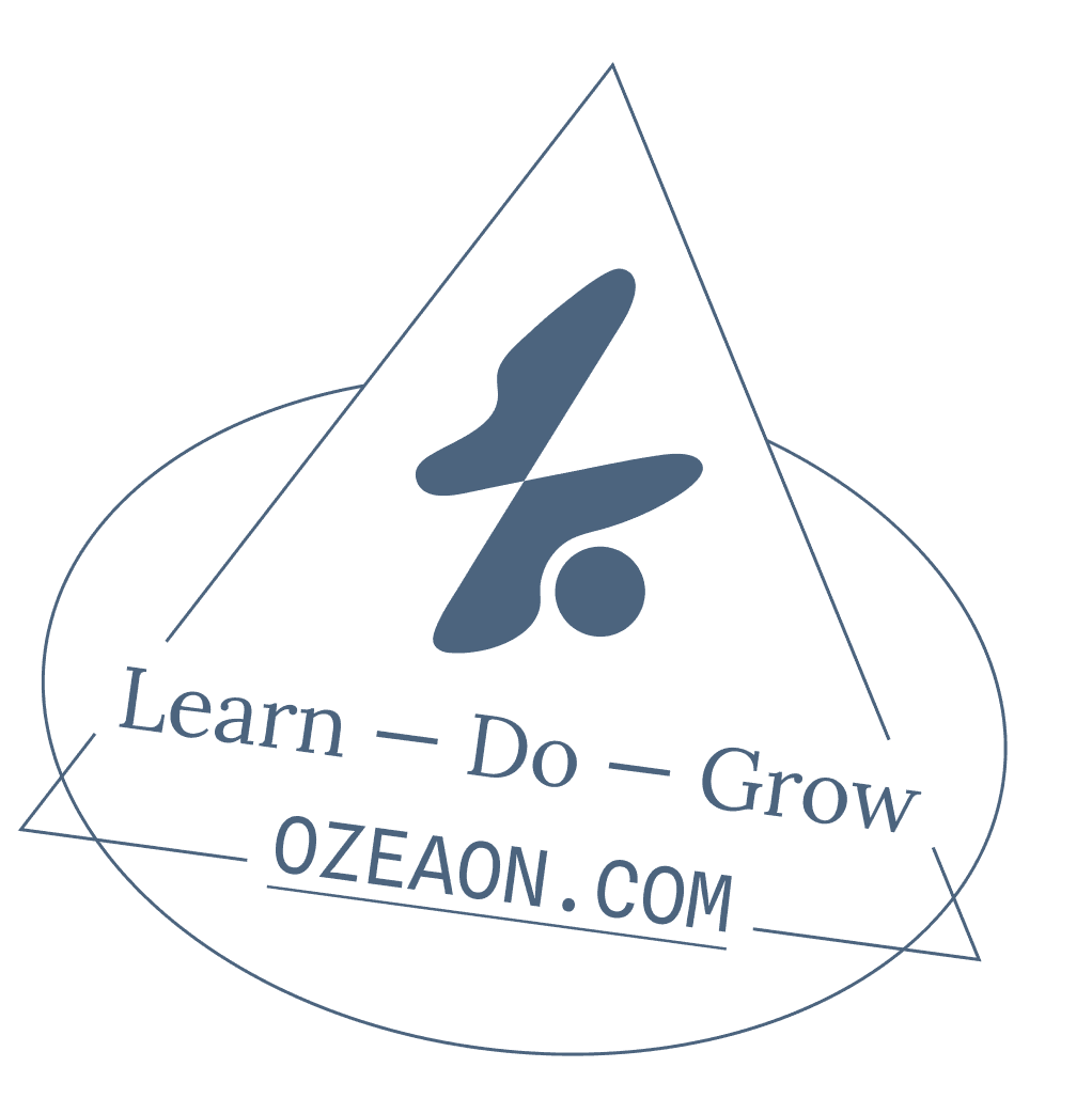 Ozeaon stamp: Learn — Do — Grow, ozeaon.com